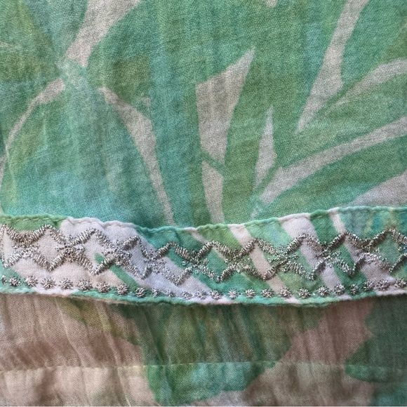 Christian Siriano Mint Green Tropical Print Gauze Tunic Top, XL - Picture 6 of 6